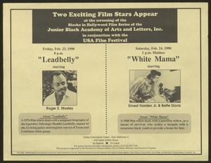 Primary view of object titled '[Flyer: Two Exciting Film Stars Appear]'.