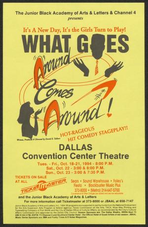 Primary view of object titled '[Flyer: What Goes Around Comes Around]'.