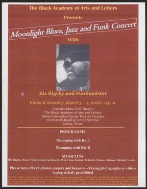 Primary view of object titled '[Program: Moonlight Blues, Jazz and Funk Concert]'.
