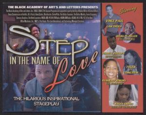 Primary view of object titled '[Flyer: Step in the Name of Love]'.