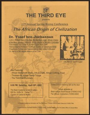 Primary view of object titled '[Flyer: The African Origin of Civilization]'.