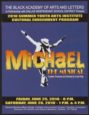 Primary view of object titled '[Program: Michael: the Musical]'.