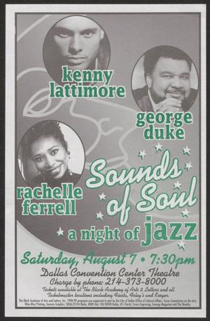 Primary view of object titled '[Flyer: Sounds of Soul: A Night of Jazz]'.