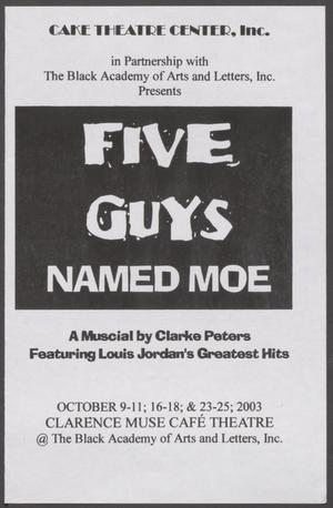 Primary view of object titled '[Program: Five Guys Named Moe]'.