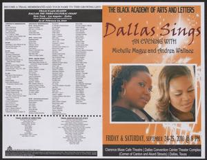 Primary view of object titled '[Program: Dallas Sings]'.