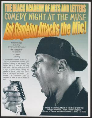 Primary view of object titled '[Flyer: Bob Stapleton Attacks the Mic!]'.