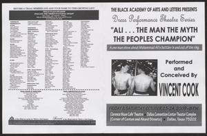 Primary view of object titled '[Program: Ali. . . The Man The Myth The Peoples Champion]'.