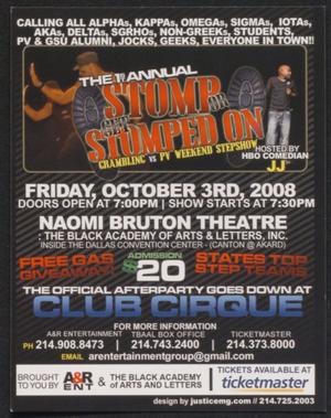 Primary view of object titled '[Flyer: Stomp or Get Stomped On]'.