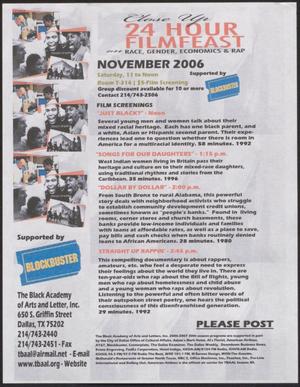 Primary view of object titled '[Flyer: 24 Hour Film Feast]'.