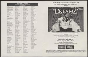Primary view of object titled '[Program: Dreamz Summer Musical]'.