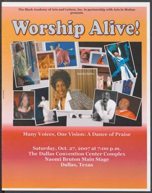 Primary view of object titled '[Program: Worship Alive!]'.