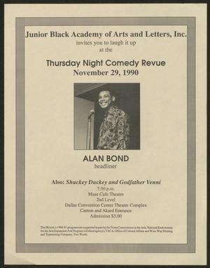 Primary view of object titled '[Flyer: Thursday Night Comedy Revue]'.