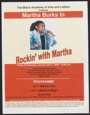 Primary view of object titled '[Program: Martha Burks in Rockin' with Martha]'.