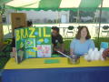 Photograph: [Student with Brazil poster from 2006 Carnival]