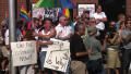 Photograph: [Protesters outside of the Rainbow Lounge]