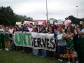 Photograph: [People gathered with UNT SERVES sign 6]