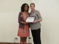 Photograph: [Cara Walker and Christine Ellis with certificate]