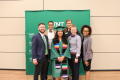 Primary view of [Graduate with faculty at 2017 Multicultural Graduation]