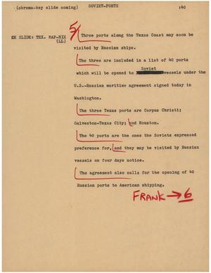 Primary view of object titled '[News Script: Soviet ports]'.