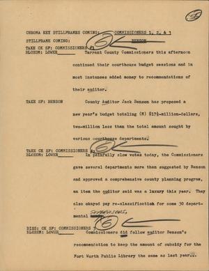 Primary view of object titled '[News Script: Commissioners 1, 2, and 3]'.