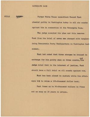 Primary view of object titled '[News Script: Watergate case]'.