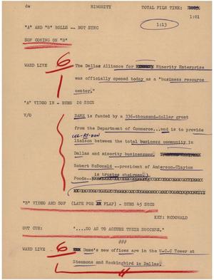 Primary view of object titled '[News Script: Minority]'.