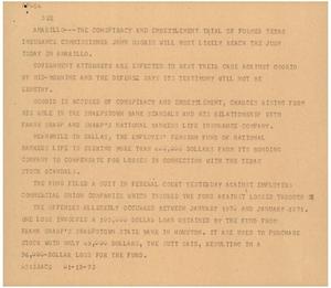 Primary view of object titled '[News Script: Conspiracy and embezzlement trial]'.