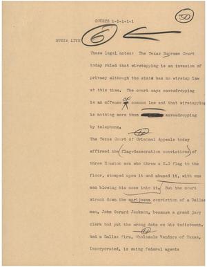 Primary view of object titled '[News Script: Courts]'.