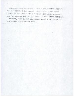 Primary view of object titled '[News Script: East Germany]'.