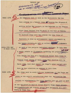 Primary view of object titled '[News Script: Trinity dam]'.