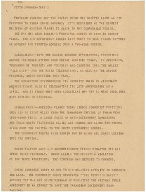 Primary view of object titled '[News Script: Fifth summary]'.