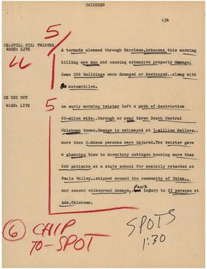 Primary view of object titled '[News Script: Twisters]'.