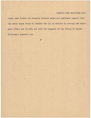 Primary view of object titled '[News Script: White house investigation]'.