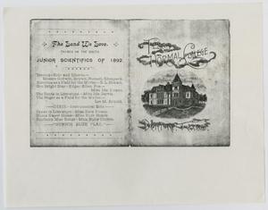 Primary view of object titled '[Commencement Program for North Texas Normal College, 1892]'.