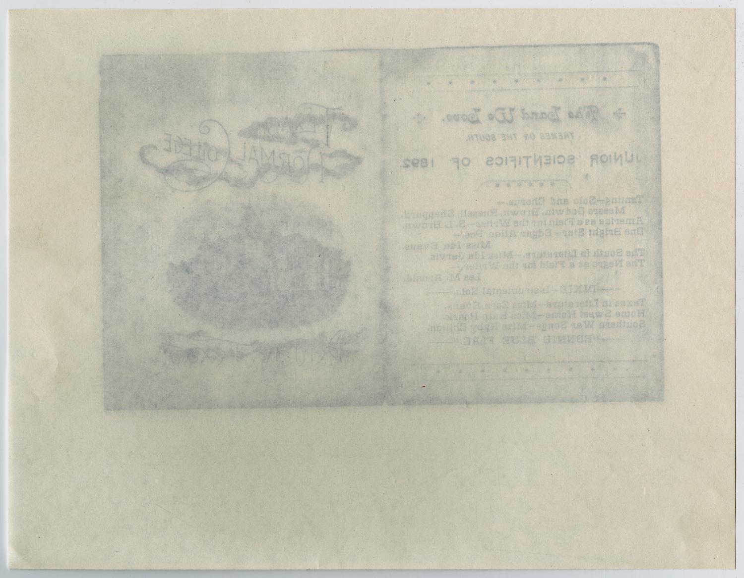 [Commencement Program for North Texas Normal College, 1892]
                                                
                                                    [Sequence #]: 2 of 2
                                                
