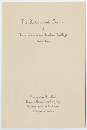 Primary view of object titled '[Commencement Program for North Texas State Teachers College, May 31, 1942]'.