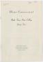 Pamphlet: [Commencement Program for North Texas State College, January 31, 1954]