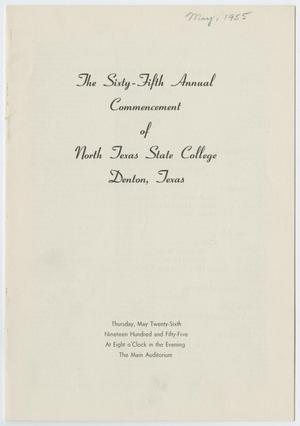 Primary view of object titled '[Commencement Program for North Texas State College, May 26, 1955]'.