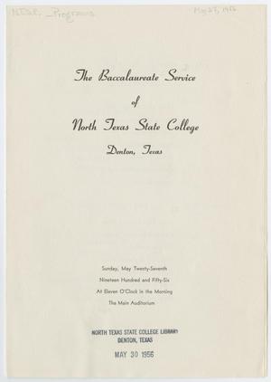 Primary view of object titled '[Commencement Program for North Texas State College, May 27, 1956]'.