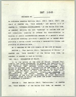 Primary view of object titled '[Ordinance proposal draft]'.