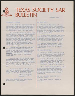 Primary view of object titled 'Texas Society SAR Bulletin, February 1980'.