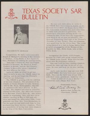 Primary view of object titled 'Texas Society SAR Bulletin, Winter 1984'.