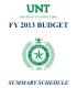 Book: University of North Texas Budget: 2012-2013, Summary Schedules