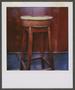 Primary view of [Wooden stool in front of a wooden wall]