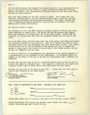 Primary view of object titled '[Open letter from Scottie Scott and Steve Thomas, undated]'.