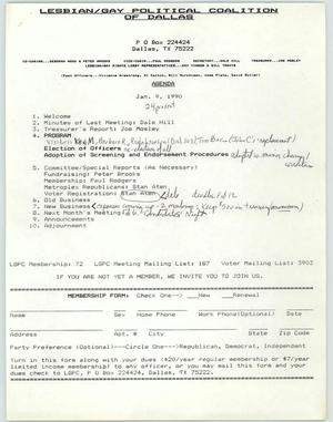 Primary view of object titled '[LGPC meeting agenda, January 9, 1990]'.