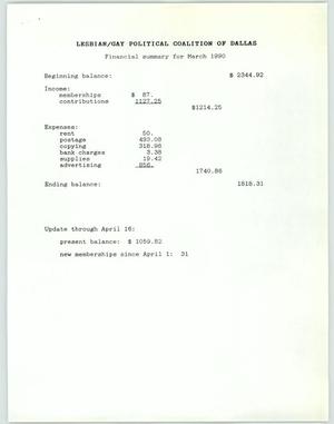 Primary view of object titled '[LGPC financial summary, March 1990]'.