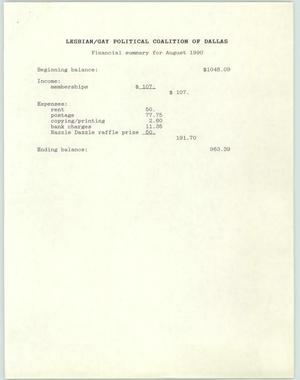Primary view of object titled '[LGPC financial summary, August 1990]'.