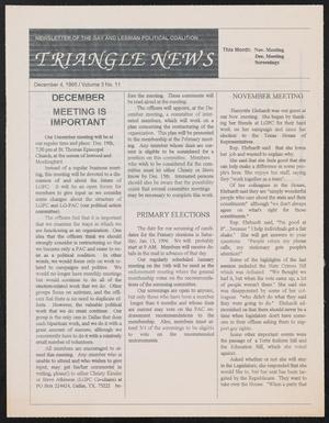 Primary view of object titled 'Triangle News, Volume 3, Number 11, December 4, 1995'.