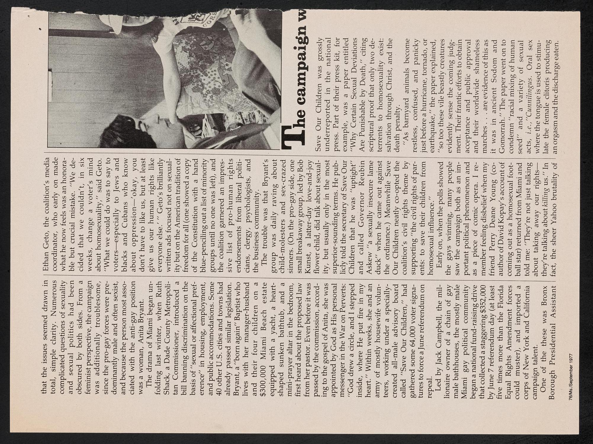 [Clipping: Anita Bryant on the march: The lessons of Dade County]
                                                
                                                    [Sequence #]: 2 of 8
                                                